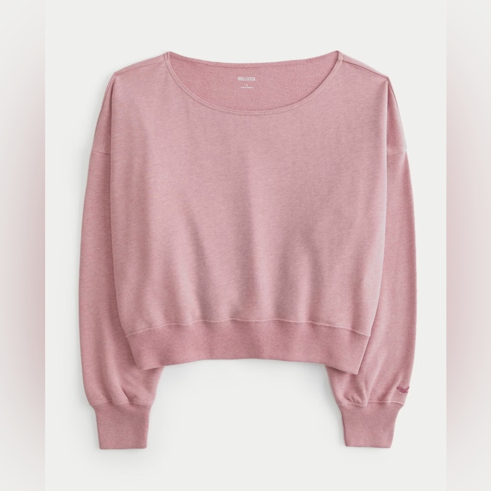 NWT Hollister Easy Off Shoulder Terry Sweatshirt Medium